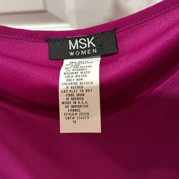 Deep plum Blouson Dressy Dress with sheer overlay - Picture 5 of 6